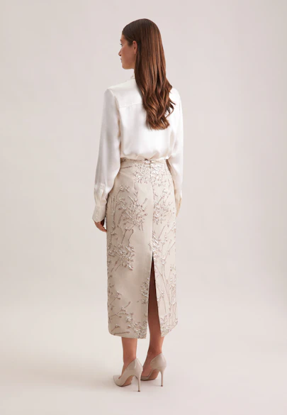 Jupe crayon Jacquard in Beige |  Seidensticker Onlineshop