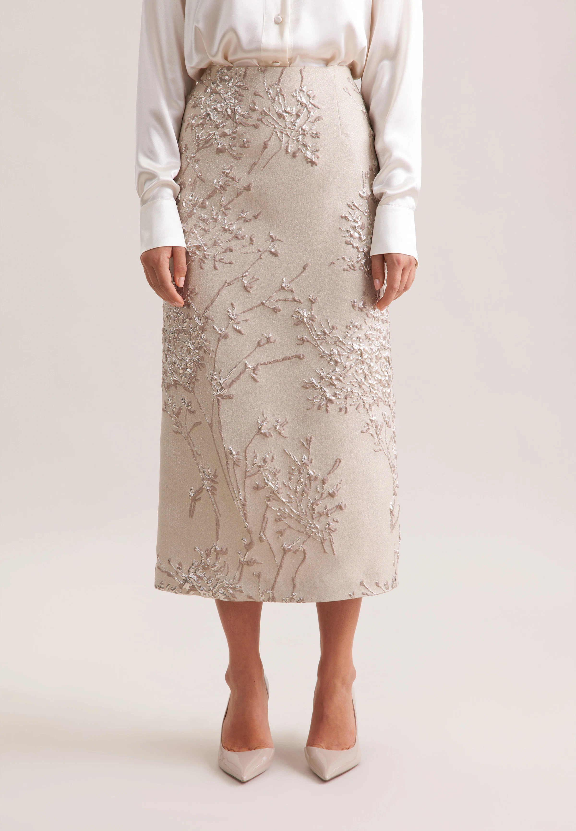 Women Jacquard Pencilskirt beige | Seidensticker display picture 1