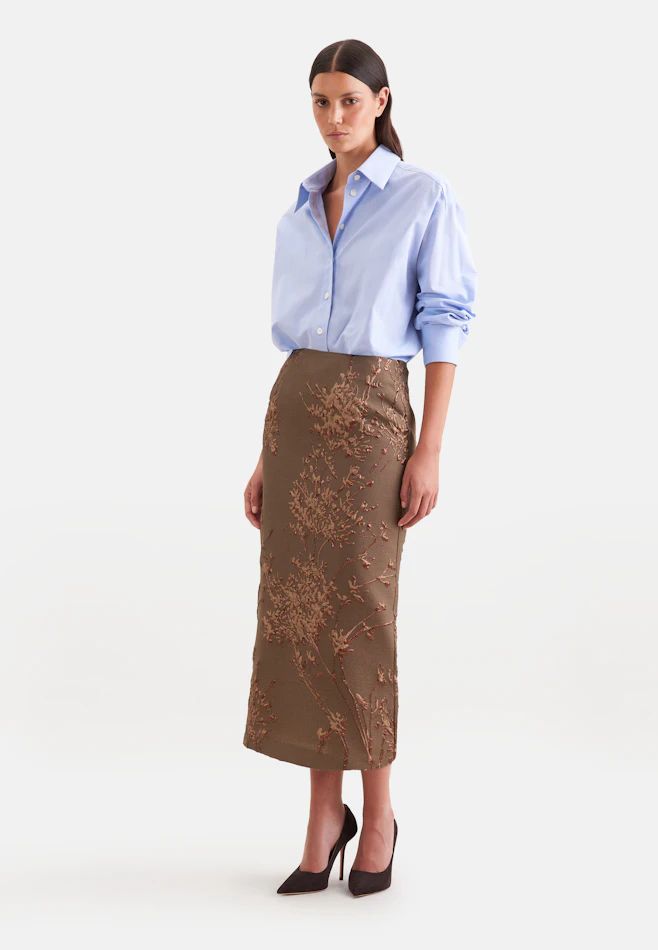 Jacquard Pencilskirt in Braun | Seidensticker Onlineshop
