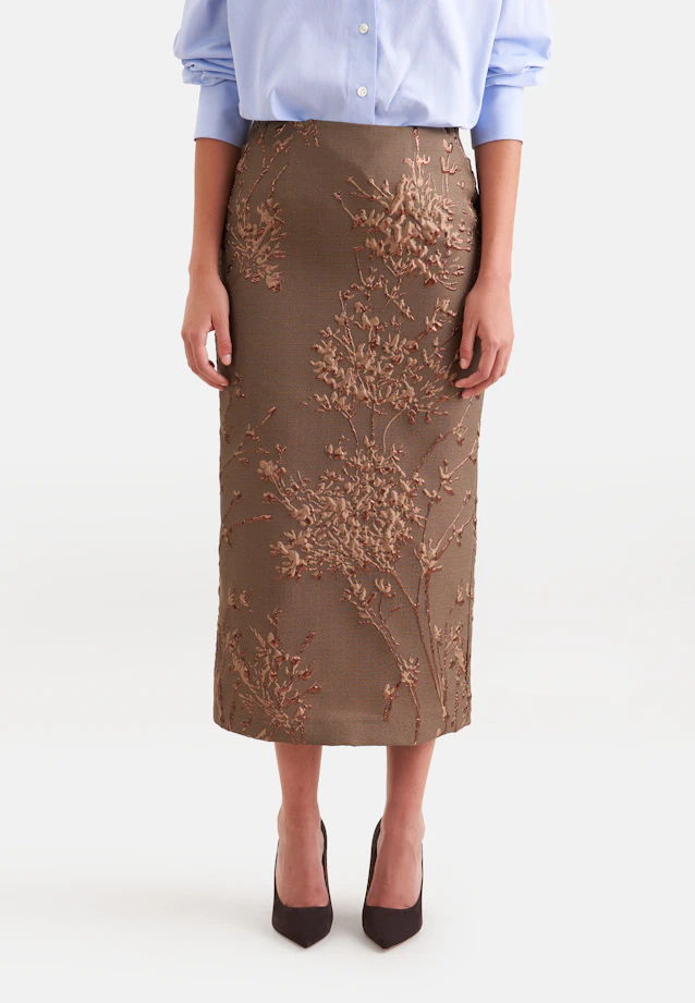 Jacquard Pencilskirt in Braun |  Seidensticker Onlineshop