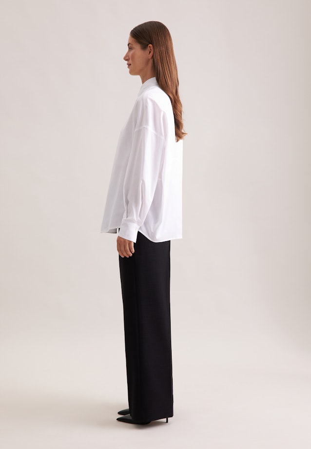 Oversized Oxford Bluse mit Pololeiste in Weiß |  Seidensticker Onlineshop