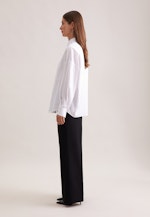 Oversized Oxford Bluse mit Pololeiste in Weiß |  Seidensticker Onlineshop