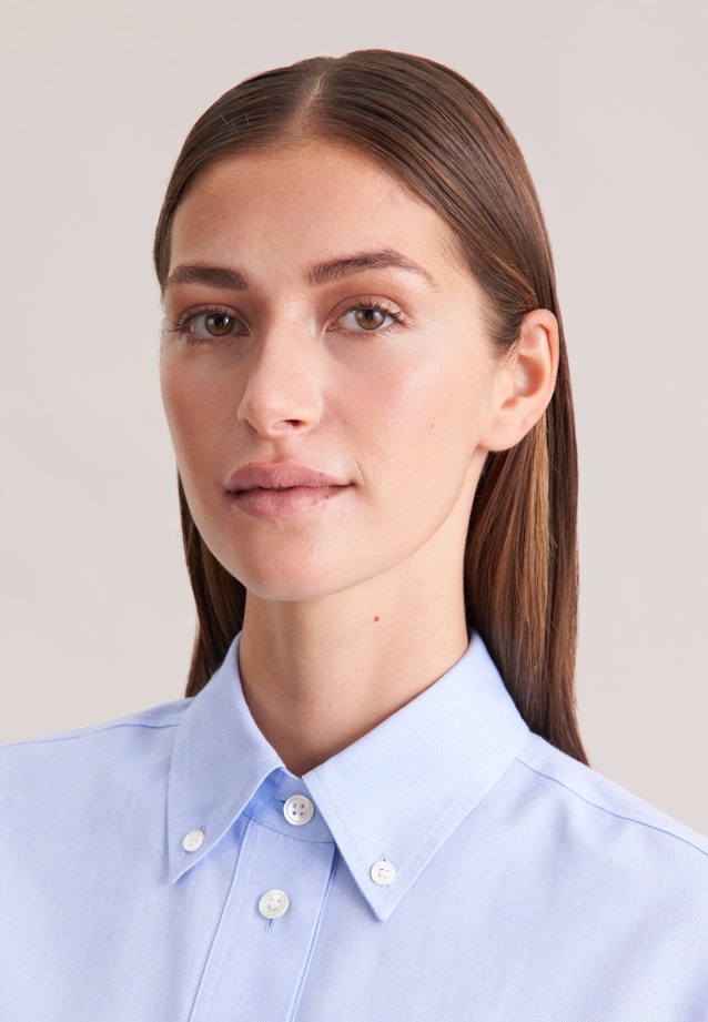 Oversized Oxford Bluse mit Pololeiste in Hellblau |  Seidensticker Onlineshop