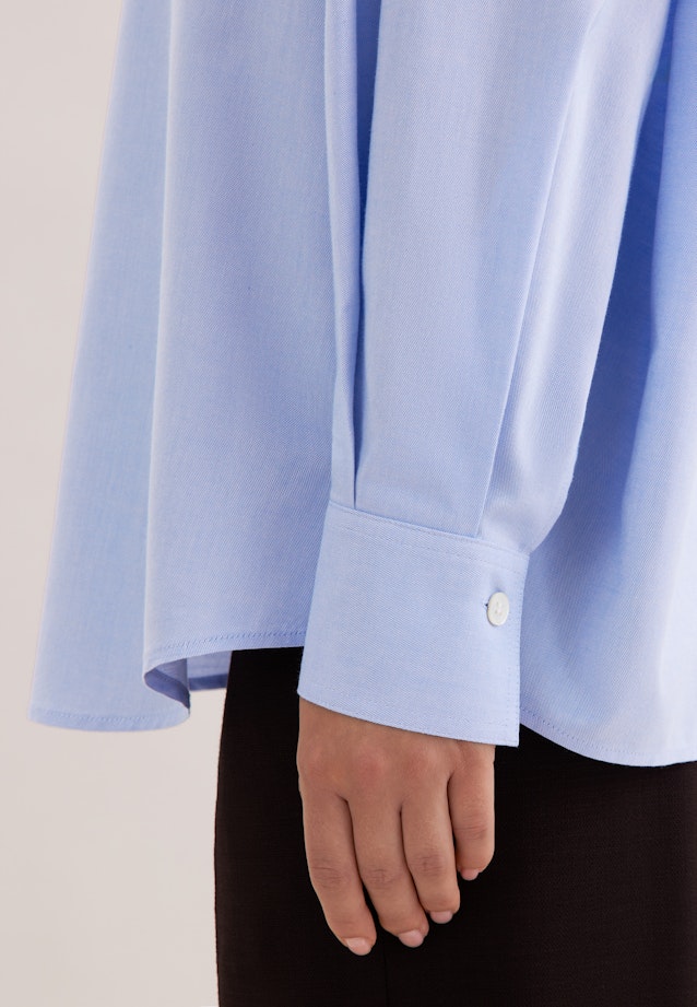 Oversized Oxford Bluse mit Pololeiste in Hellblau |  Seidensticker Onlineshop