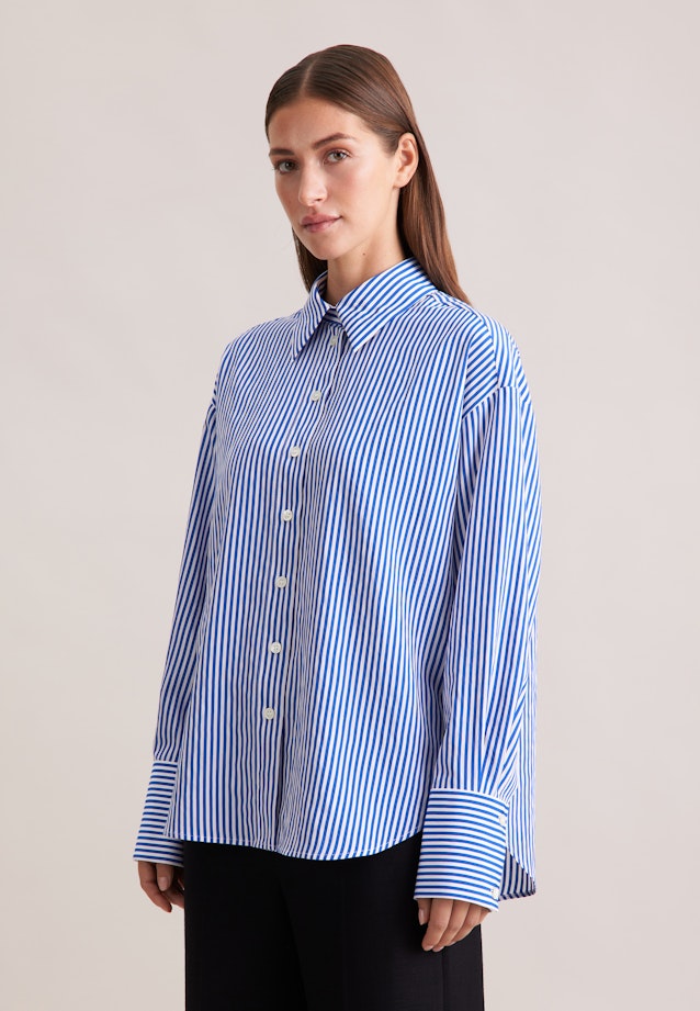 Oversized Bluse in fließender Ware in Mittelblau |  Seidensticker Onlineshop