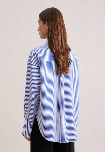 Oversized Bluse in fließender Ware in Mittelblau |  Seidensticker Onlineshop