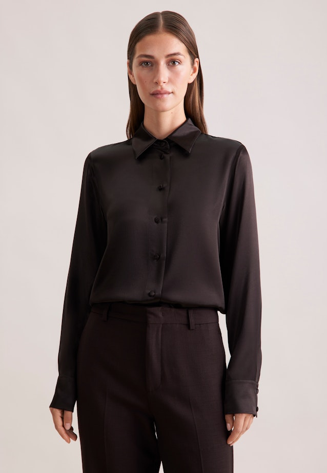 Satinierte Hemdbluse in Braun |  Seidensticker Onlineshop