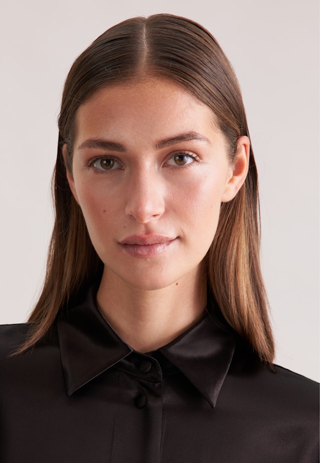 Satinierte Hemdbluse in Marron |  Seidensticker Onlineshop