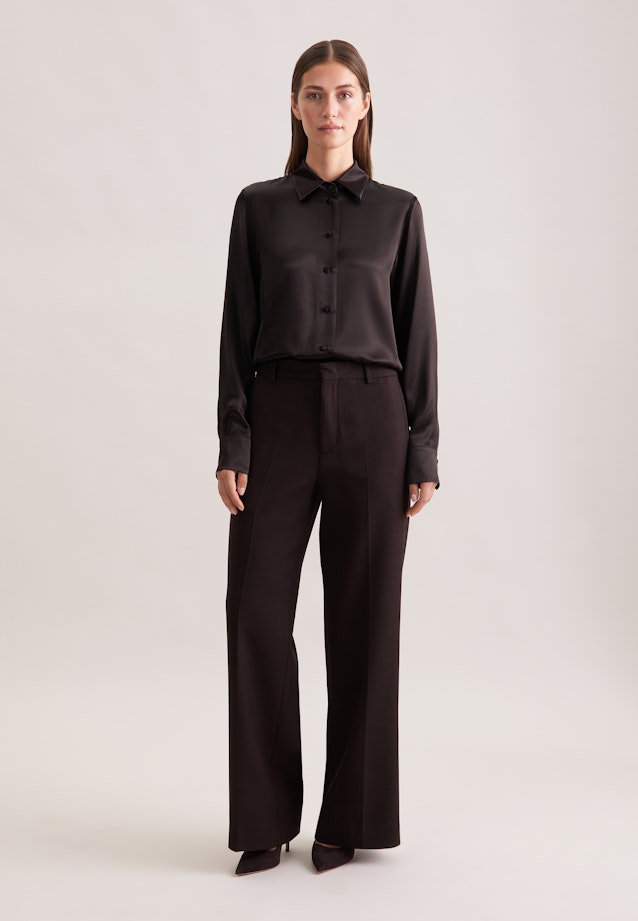 Satinierte Hemdbluse in Marron |  Seidensticker Onlineshop