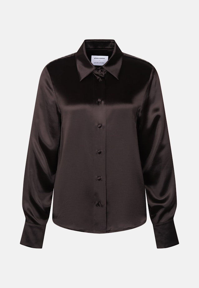 Satinierte Hemdbluse in Marron |  Seidensticker Onlineshop