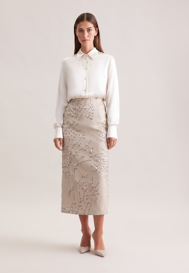 Satinierte Hemdbluse in Ecru |  Seidensticker Onlineshop