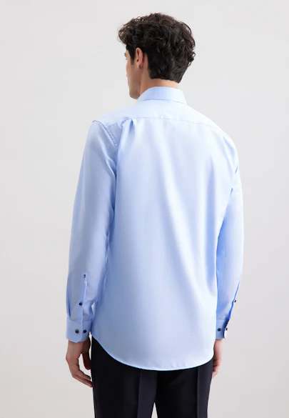 Comfort Chemise d'affaires Uni in Bleu Moyen |  Seidensticker Onlineshop