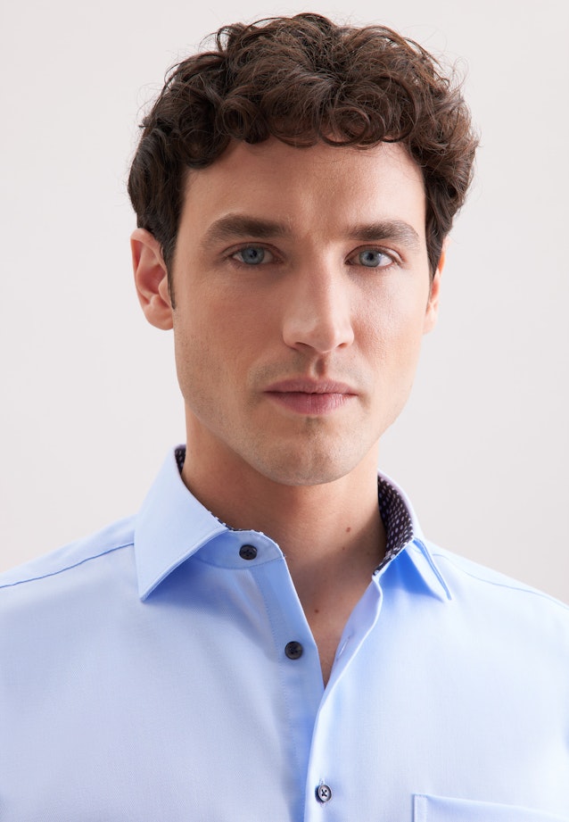 Comfort Business Hemd Uni in Mittelblau |  Seidensticker Onlineshop