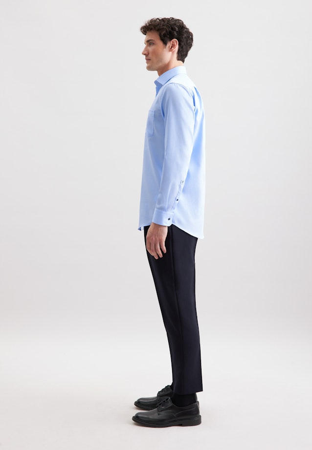 Comfort Business shirt Uni in Mittelblau |  Seidensticker Onlineshop