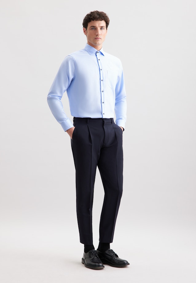 Regular Business Hemd Uni in Mittelblau |  Seidensticker Onlineshop
