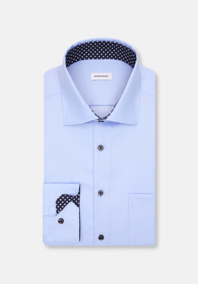Regular Chemise d'affaires Uni dans Bleu Moyen | Boutique en ligne Seidensticker