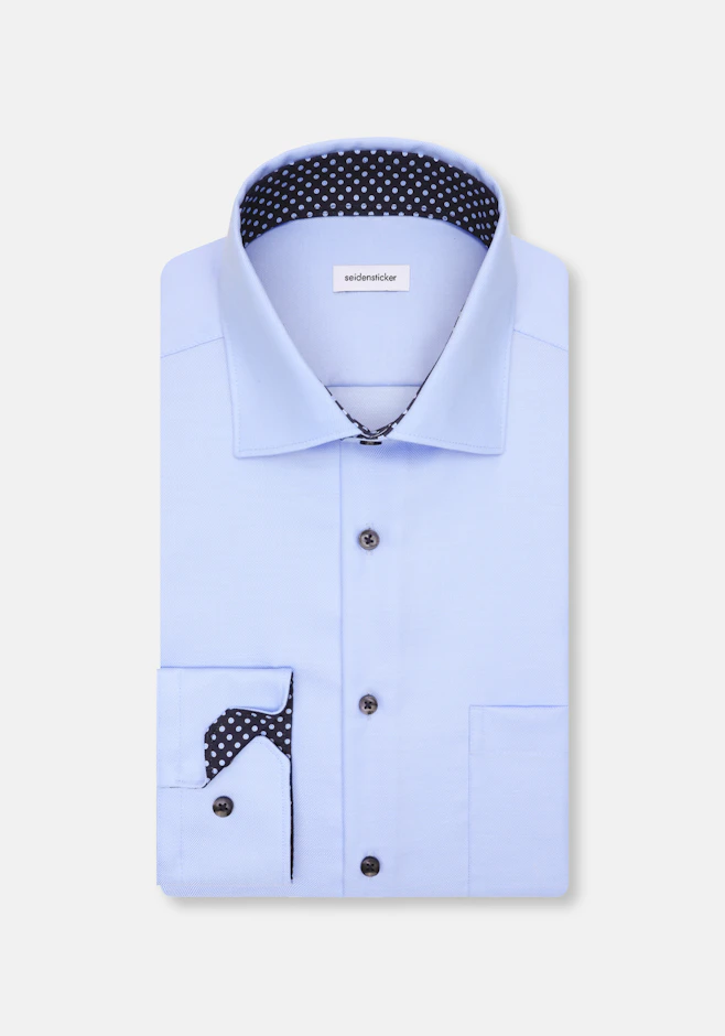 Regular Chemise d'affaires Uni dans Bleu Moyen | Boutique en ligne Seidensticker