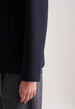 Zweireihiger Kurzmantel mit Wolle in Dunkelblau |  Seidensticker Onlineshop