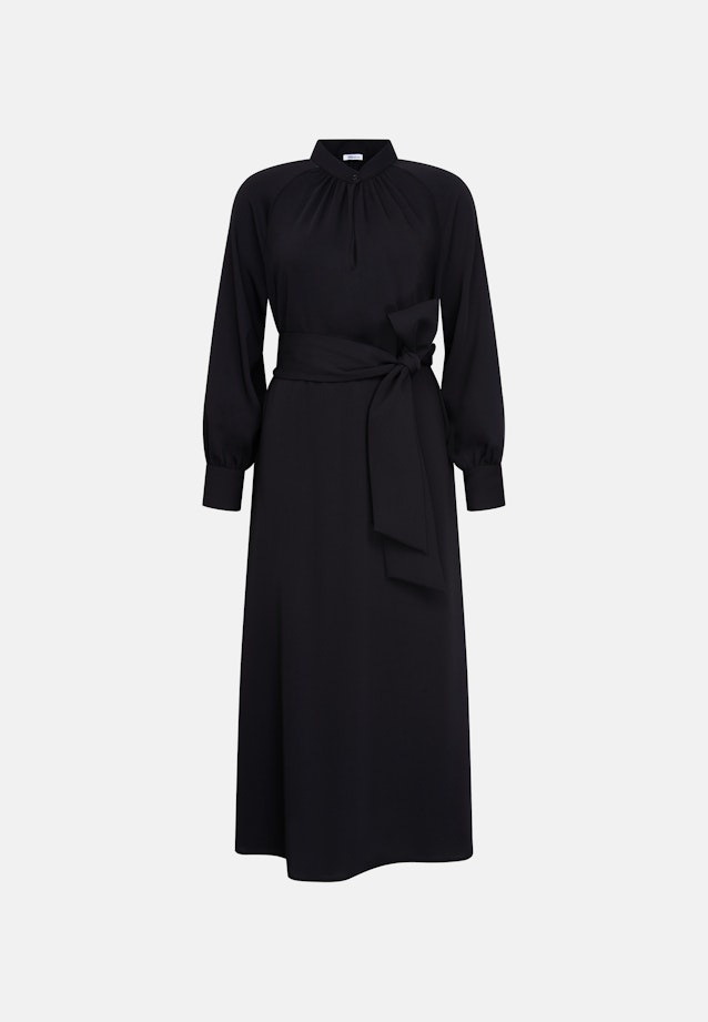 Fließendes Kleid mit Gürtel in Schwarz |  Seidensticker Onlineshop