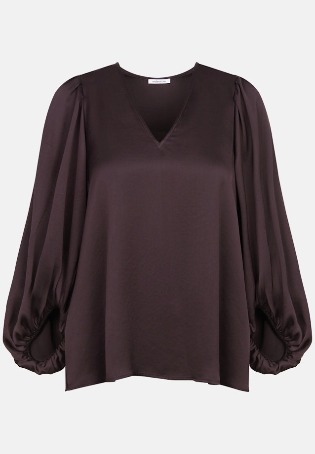 Satiniertes Blusenshirt mit V- Ausschnitt in Braun |  Seidensticker Onlineshop