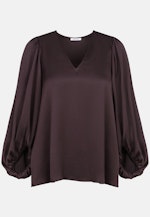 Satiniertes Blusenshirt mit V- Ausschnitt in Braun |  Seidensticker Onlineshop