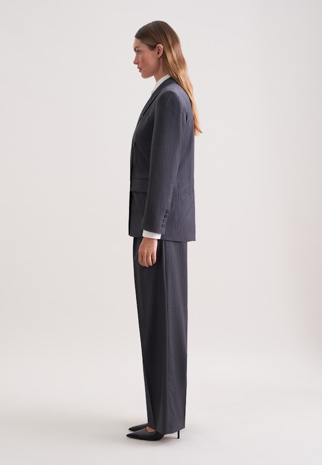 Zweireihiger Blazer mit Pattentaschen aus einer Wollmischung in Grau |  Seidensticker Onlineshop