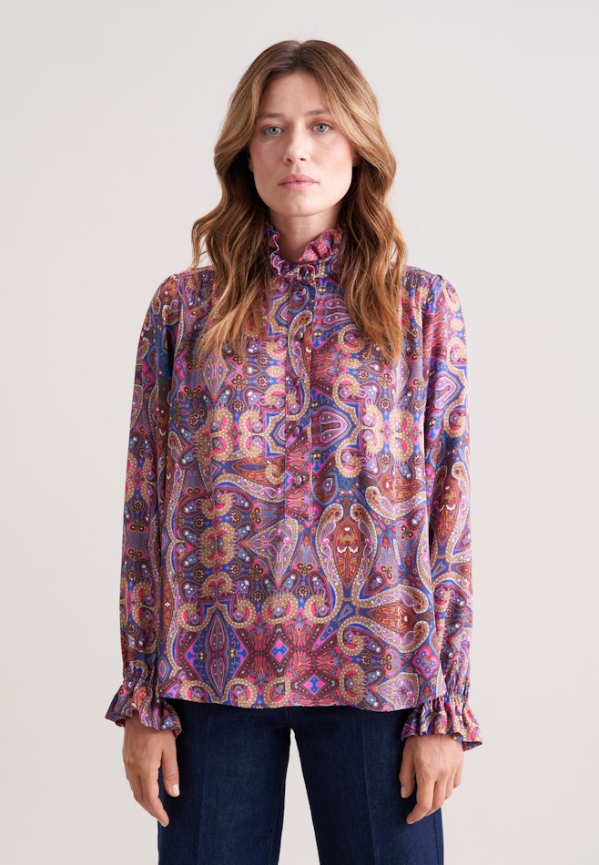 Satinierte Bluse mit Rüschendetail in Rosa | Seidensticker Onlineshop