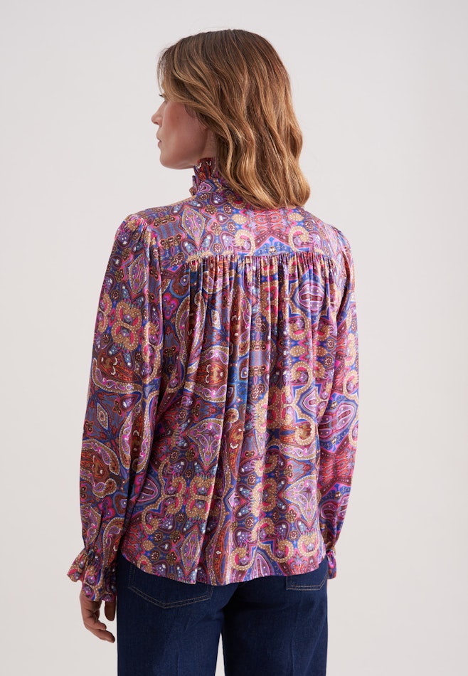 Chemisier en satin avec détails de volants dans Rose Fuchsia | Boutique en ligne Seidensticker