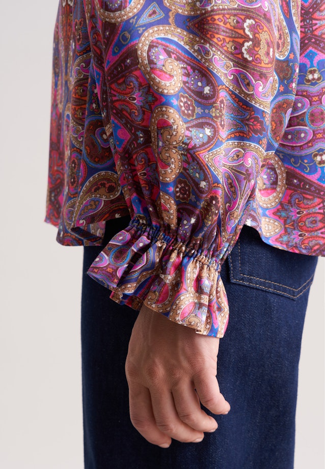 Satinierte Bluse mit Rüschendetail in Rosa |  Seidensticker Onlineshop