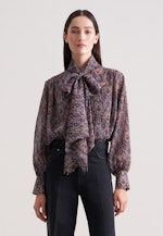 Schluppenbluse mit Metallic Garn in Dunkelblau |  Seidensticker Onlineshop