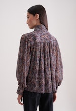 Schluppenbluse mit Metallic Garn in Dunkelblau |  Seidensticker Onlineshop