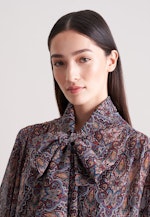 Schluppenbluse mit Metallic Garn in Dunkelblau |  Seidensticker Onlineshop