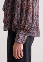 Schluppenbluse mit Metallic Garn in Dunkelblau |  Seidensticker Onlineshop