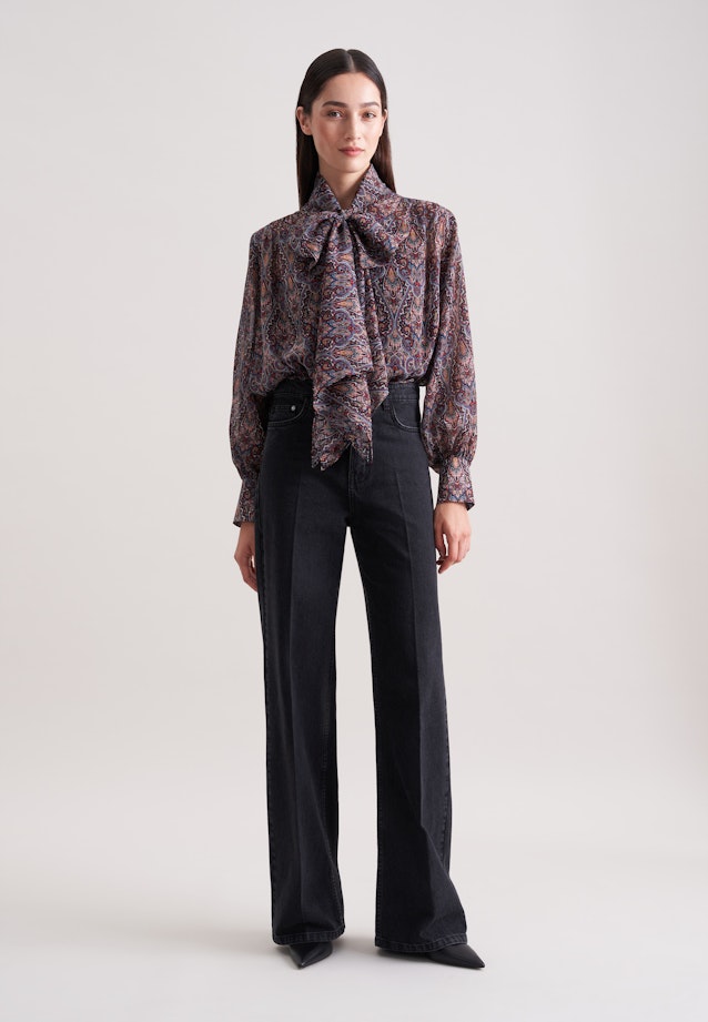 Schluppenbluse mit Metallic Garn in Dunkelblau |  Seidensticker Onlineshop