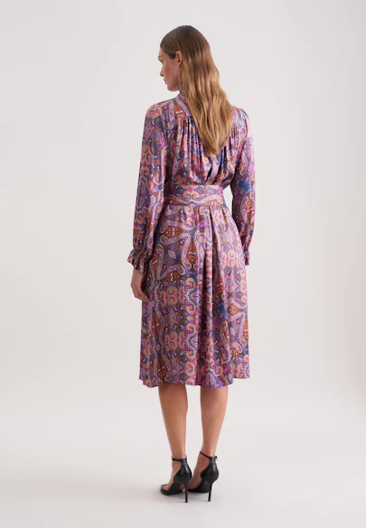 Satin dress with ruffles and belt in Rosa |  Seidensticker Onlineshop