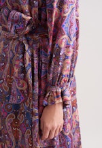 Satiniertes Kleid mit Rüschen und Gürtel in Rosa |  Seidensticker Onlineshop