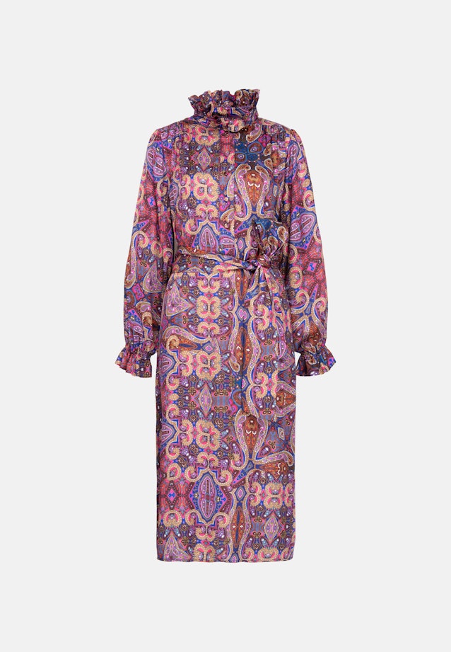 Satiniertes Kleid mit Rüschen und Gürtel in Rosa |  Seidensticker Onlineshop