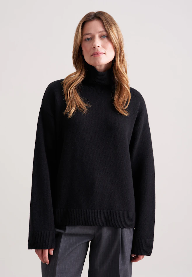 Pull en laine roulée en laine et cachemire dans Noir | Boutique en ligne Seidensticker