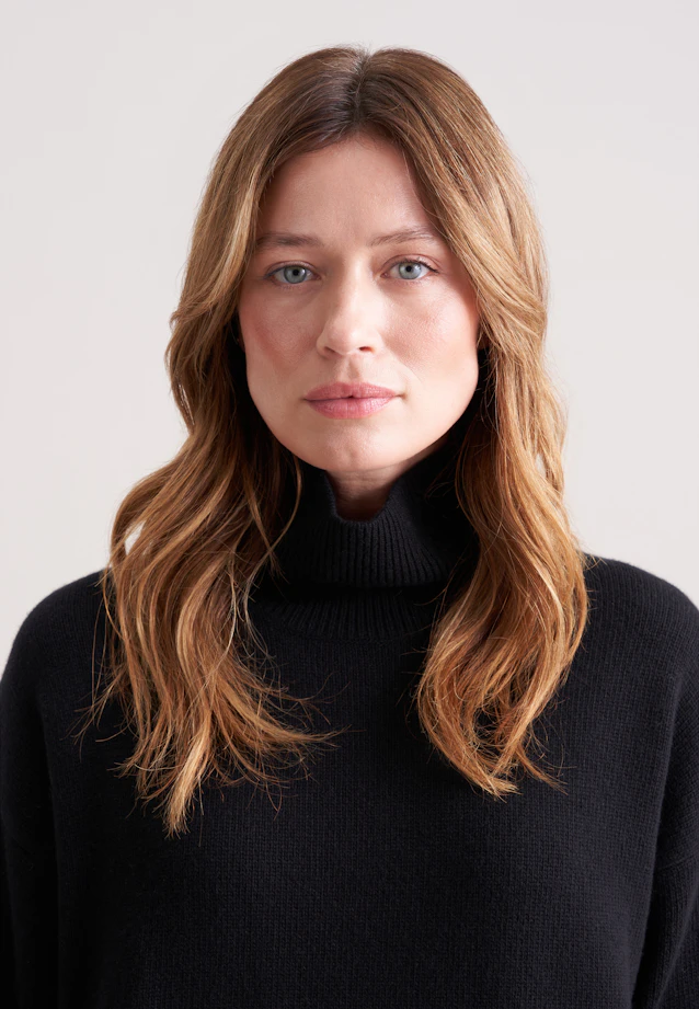 Pull en laine roulée en laine et cachemire in Noir |  Seidensticker Onlineshop