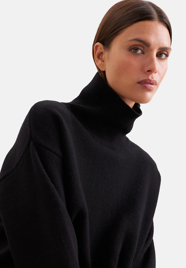 Pull en laine roulée en laine et cachemire in Noir |  Seidensticker Onlineshop