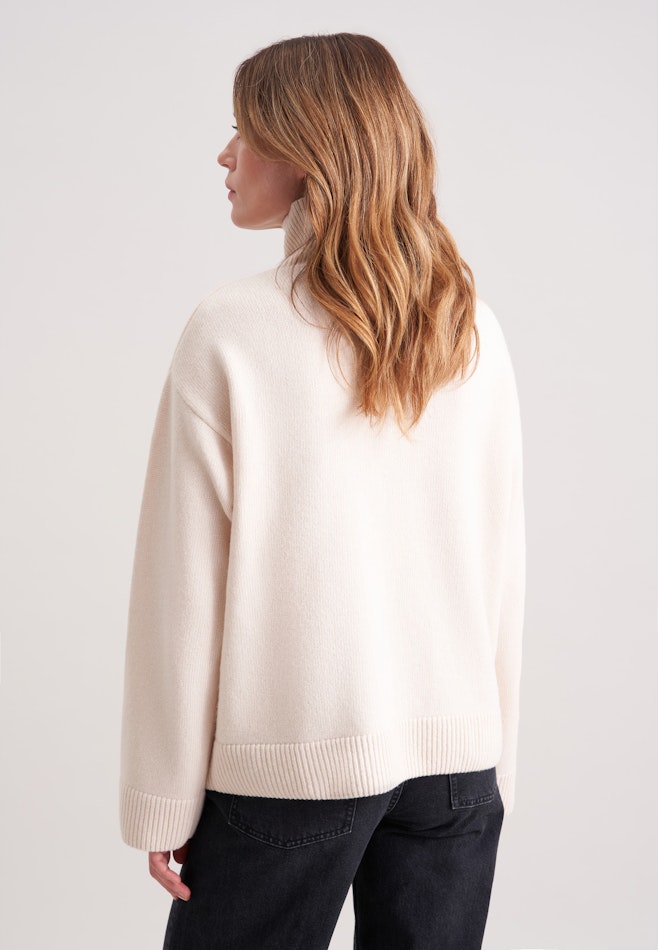 Boxy Rollkragenpullover aus Wolle und Kaschmir in Beige | Seidensticker Onlineshop