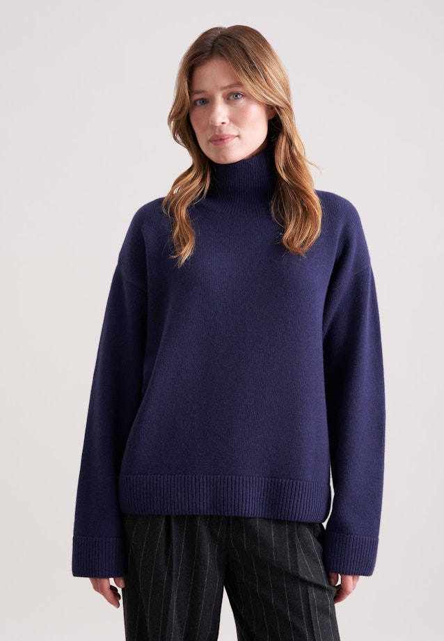 Boxy Rollkragenpullover aus Wolle und Kaschmir in Dunkelblau |  Seidensticker Onlineshop