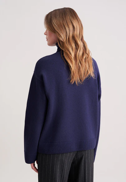 Pull en laine roulée en laine et cachemire in Bleu Foncé |  Seidensticker Onlineshop