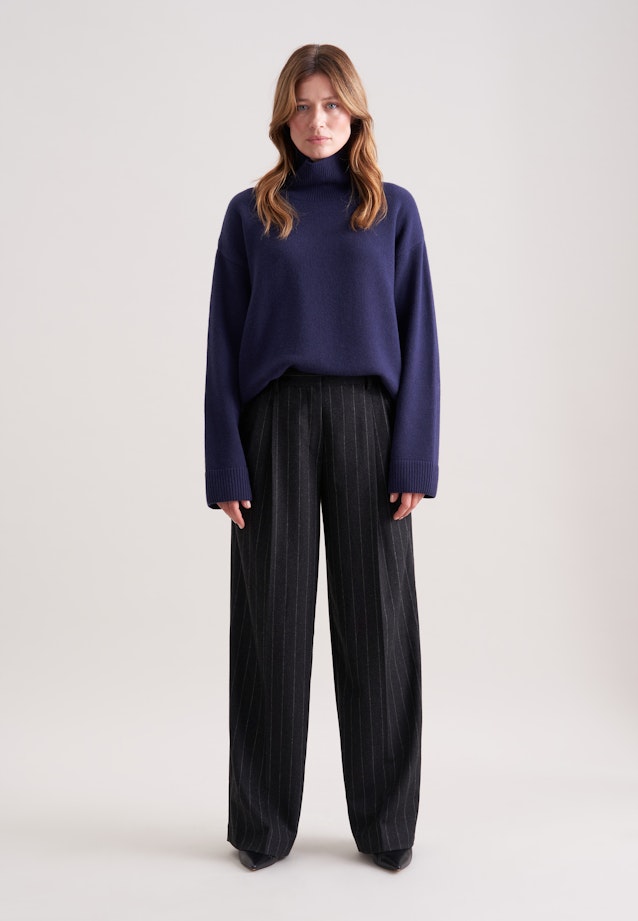 Boxy Rollkragenpullover aus Wolle und Kaschmir in Dunkelblau |  Seidensticker Onlineshop