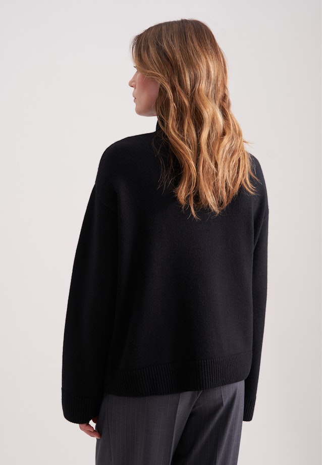 Boxy Rollkragenpullover aus Wolle und Kaschmir in Schwarz |  Seidensticker Onlineshop