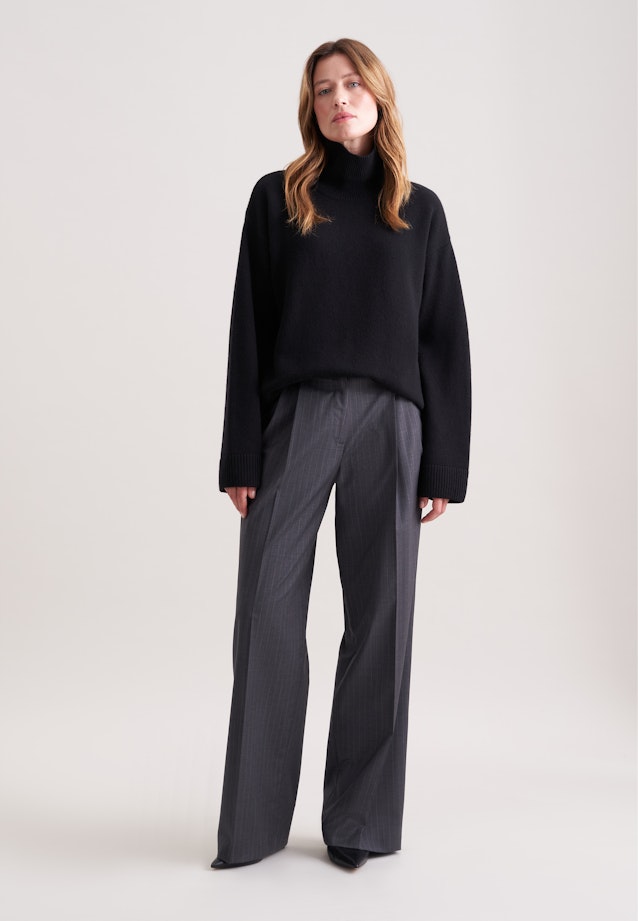 Boxy Rollkragenpullover aus Wolle und Kaschmir in Schwarz |  Seidensticker Onlineshop