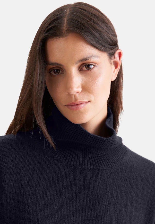 Pull en laine roulée en laine et cachemire in Bleu Foncé |  Seidensticker Onlineshop