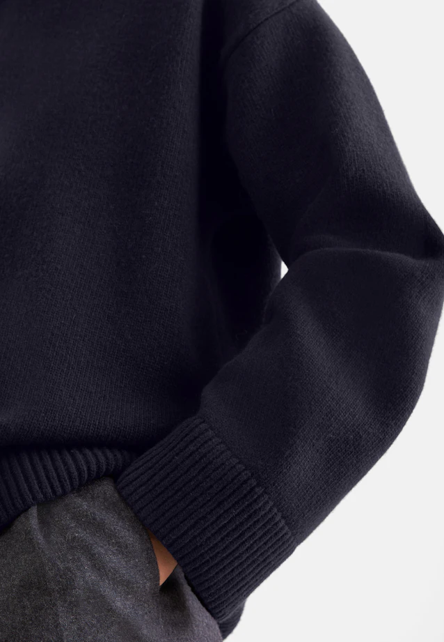 Pull en laine roulée en laine et cachemire in Bleu Foncé |  Seidensticker Onlineshop
