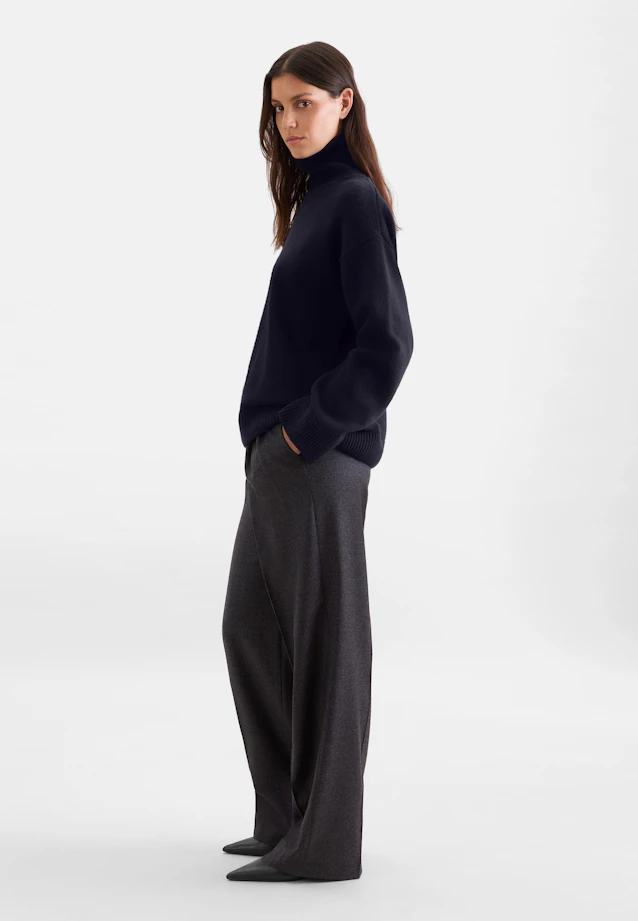 Pull en laine roulée en laine et cachemire in Bleu Foncé |  Seidensticker Onlineshop