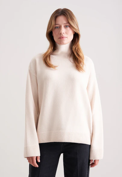 Pull en laine roulée en laine et cachemire in Beige |  Seidensticker Onlineshop
